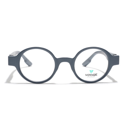 Voyage Grey Round Eyeglasses for Men & Women (52203FMG7697)