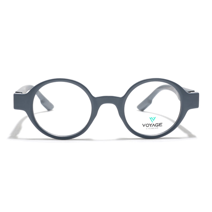 Voyage Grey Round Eyeglasses for Men & Women (52203FMG7697)