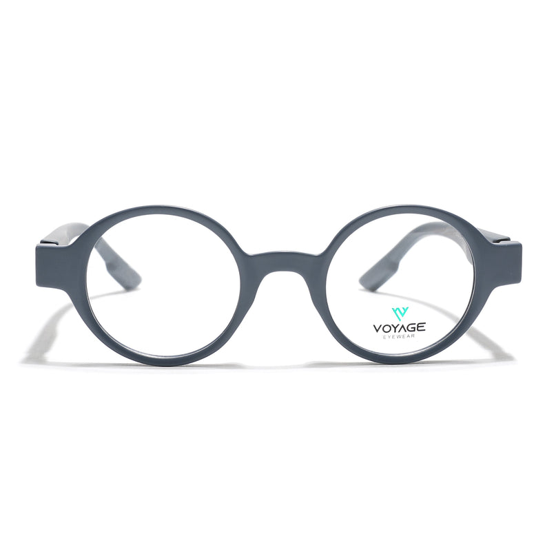 Voyage Grey Round Eyeglasses for Men & Women (52203FMG7697)