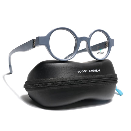 Voyage Grey Round Eyeglasses for Men & Women (52203FMG7697)