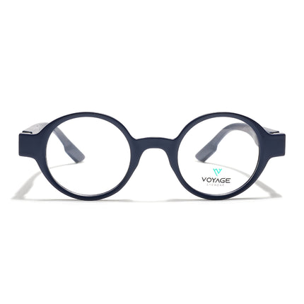 Voyage Blue Round Eyeglasses for Men & Women (52203FMG7698)