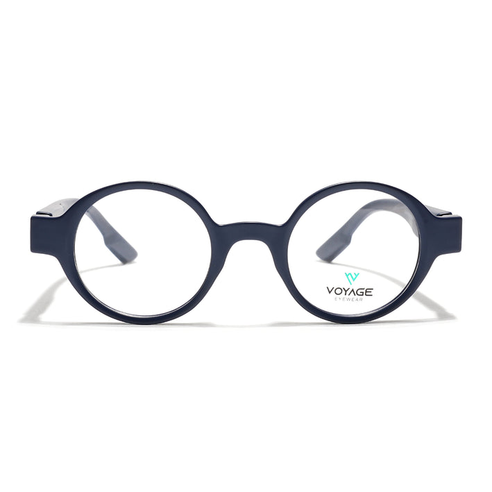Voyage Blue Round Eyeglasses for Men & Women (52203FMG7698)