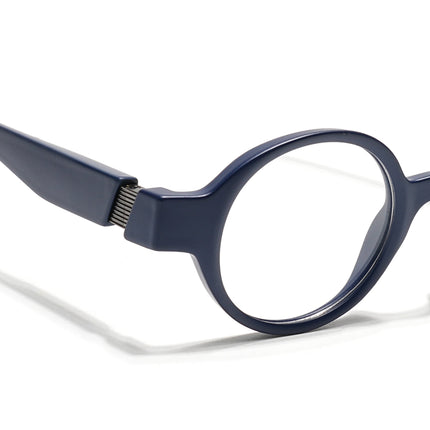 Voyage Blue Round Eyeglasses for Men & Women (52203FMG7698)