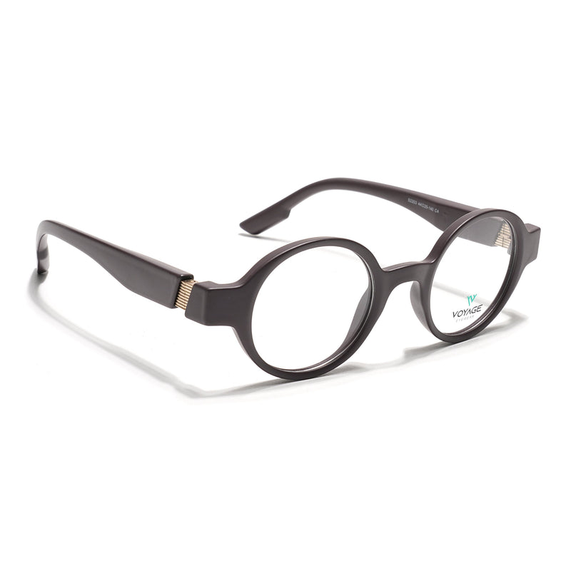 Voyage Brown Round Eyeglasses for Men & Women (52203FMG7699)