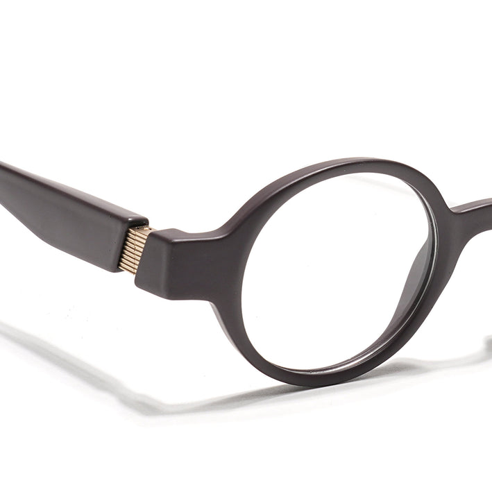 Voyage Brown Round Eyeglasses for Men & Women (52203FMG7699)