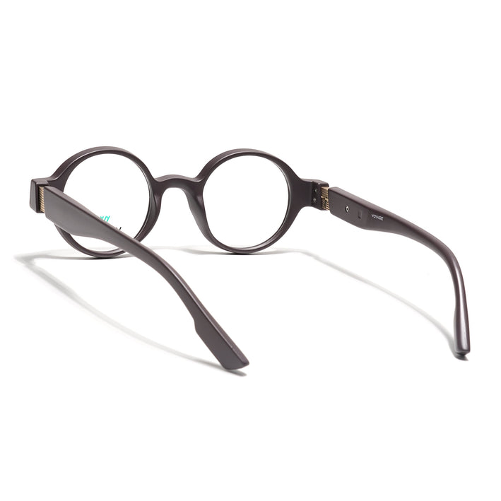 Voyage Brown Round Eyeglasses for Men & Women (52203FMG7699)