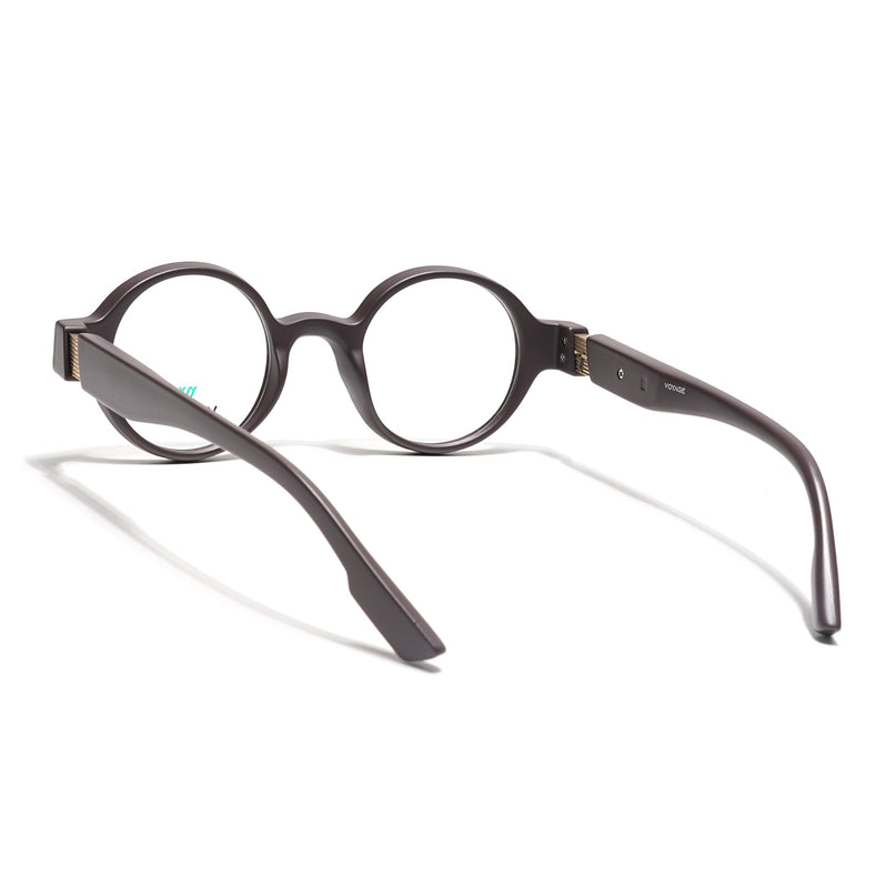 Voyage Brown Round Eyeglasses for Men & Women (52203FMG7699)