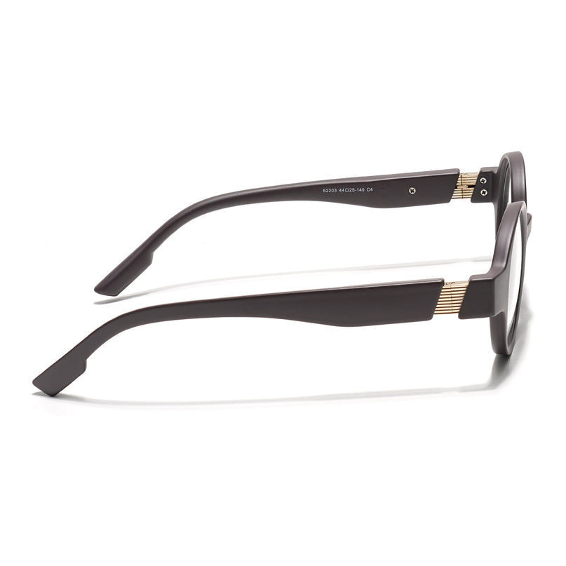 Voyage Brown Round Eyeglasses for Men & Women (52203FMG7699)
