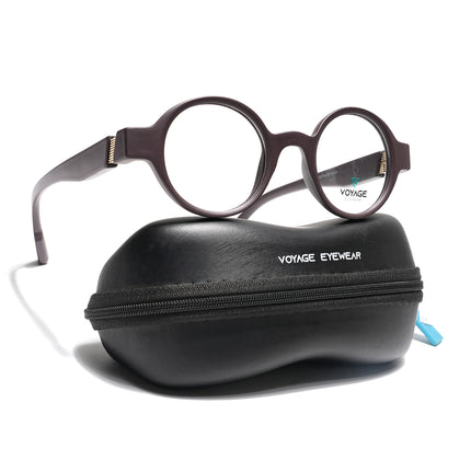 Voyage Brown Round Eyeglasses for Men & Women (52203FMG7699)