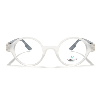 Voyage Matt Transparent Round Eyeglasses for Men & Women (52203FMG7701)