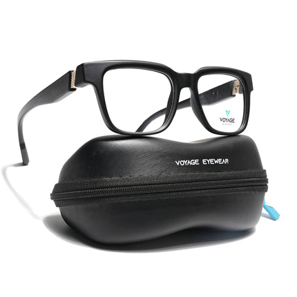 Voyage Black Wayfarer Eyeglasses for Men & Women (52204FMG7702)