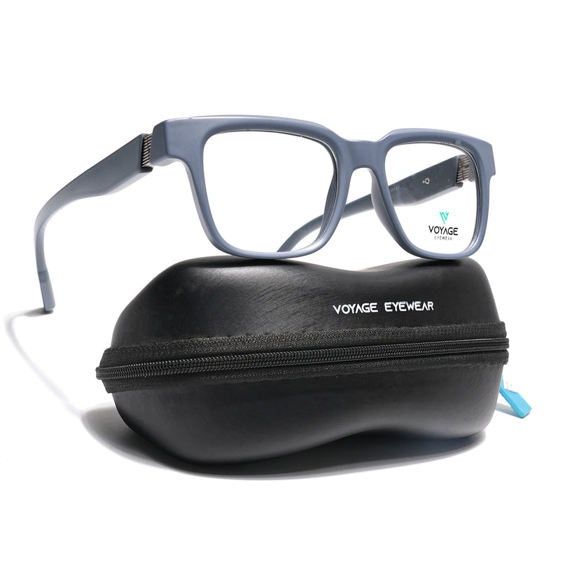 Voyage Grey Wayfarer Eyeglasses for Men & Women (52204FMG7703)