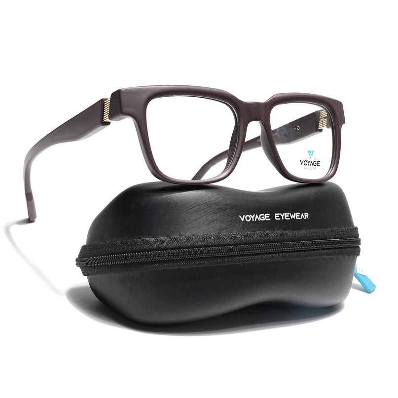 Voyage Brown Wayfarer Eyeglasses for Men & Women (52204FMG7705)