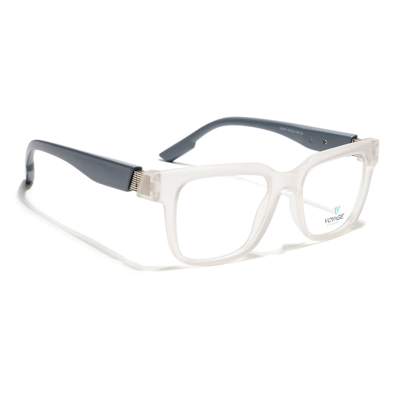 Voyage Matt Transparent Wayfarer Eyeglasses for Men & Women (52204FMG7707)