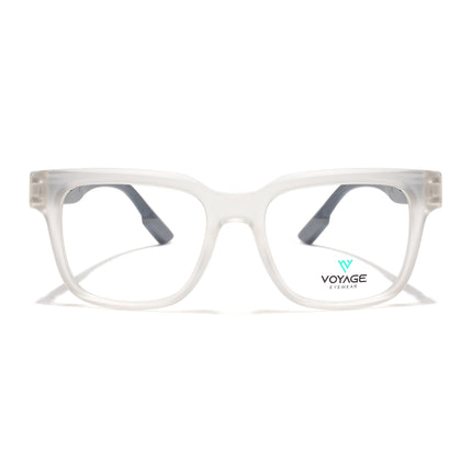 Voyage Matt Transparent Wayfarer Eyeglasses for Men & Women (52204FMG7707)