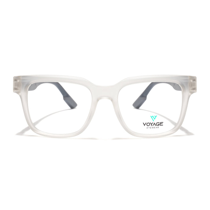 Voyage Matt Transparent Wayfarer Eyeglasses for Men & Women (52204FMG7707)