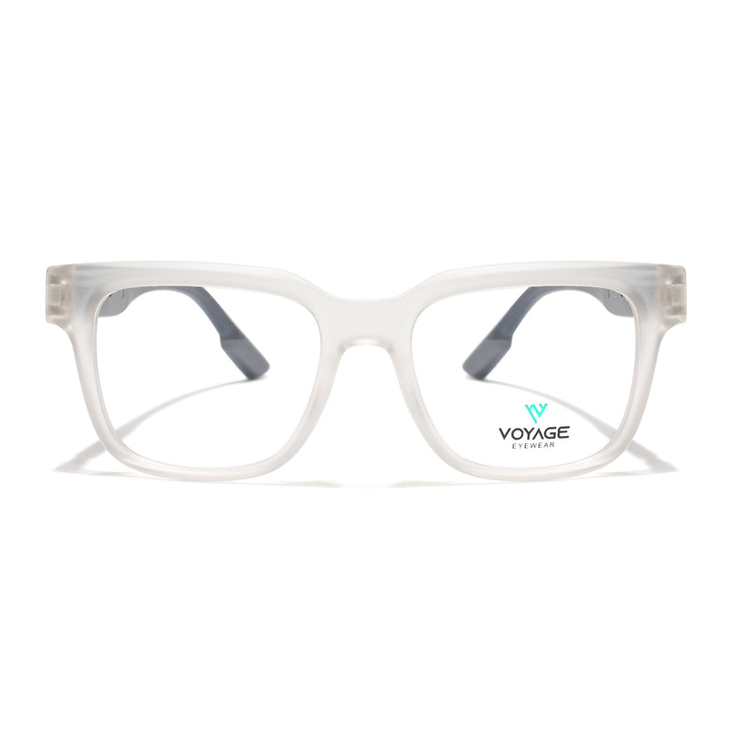 Voyage Matt Transparent Wayfarer Eyeglasses for Men & Women (52204FMG7707)