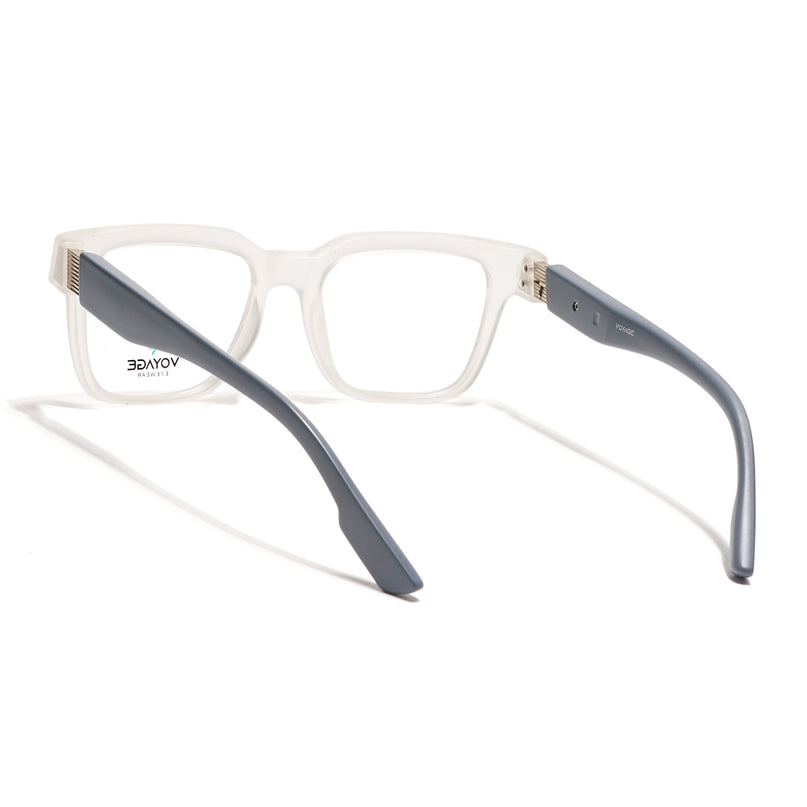 Voyage Matt Transparent Wayfarer Eyeglasses for Men & Women (52204FMG7707)