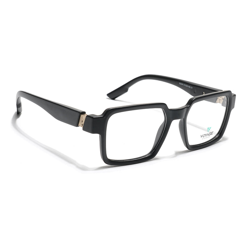 Voyage Black Square Eyeglasses for Men & Women (52205FMG7708)