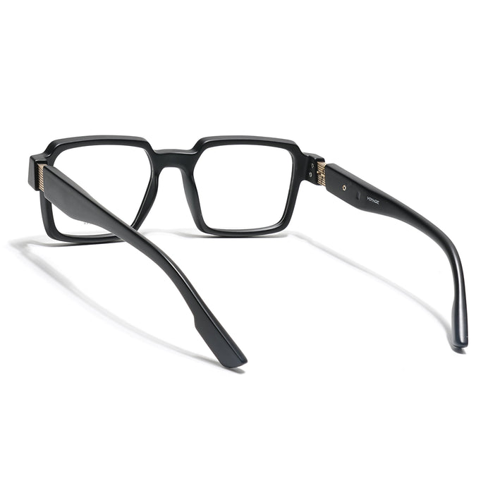 Voyage Black Square Eyeglasses for Men & Women (52205FMG7708)