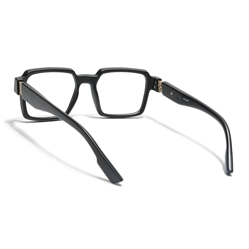 Voyage Black Square Eyeglasses for Men & Women (52205FMG7708)
