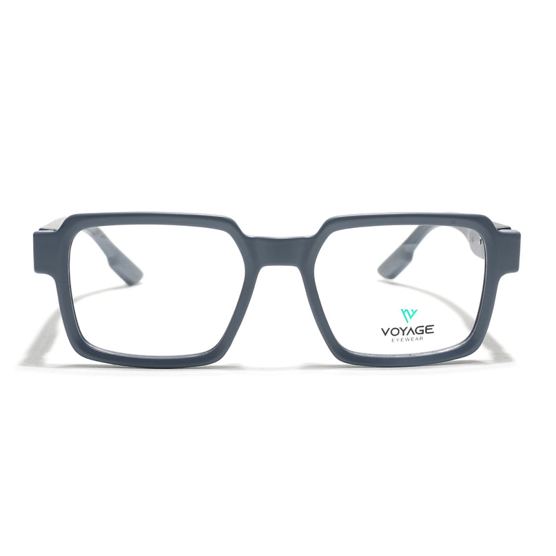 Voyage Grey Square Eyeglasses for Men & Women (52205FMG7709)