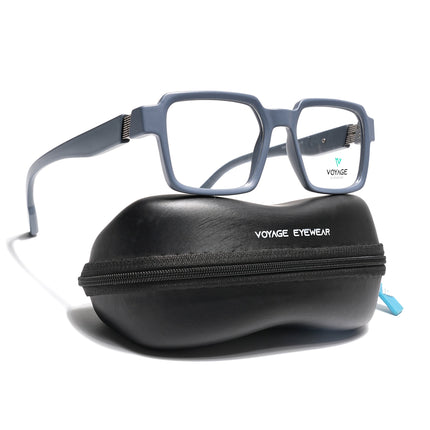 Voyage Grey Square Eyeglasses for Men & Women (52205FMG7709)