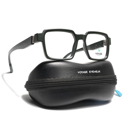 Voyage Green Square Eyeglasses for Men & Women (52205FMG7712)