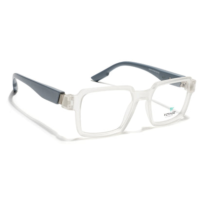 Voyage Matt Transparent Square Eyeglasses for Men & Women (52205FMG7713)