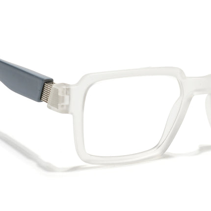 Voyage Matt Transparent Square Eyeglasses for Men & Women (52205FMG7713)