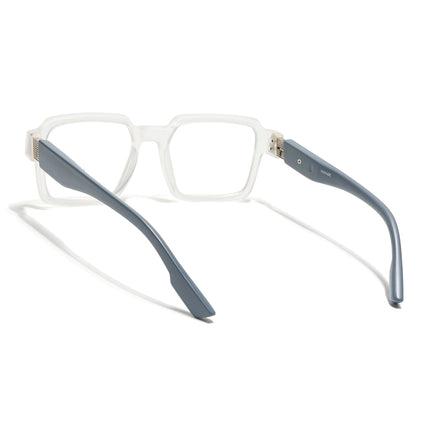 Voyage Matt Transparent Square Eyeglasses for Men & Women (52205FMG7713)