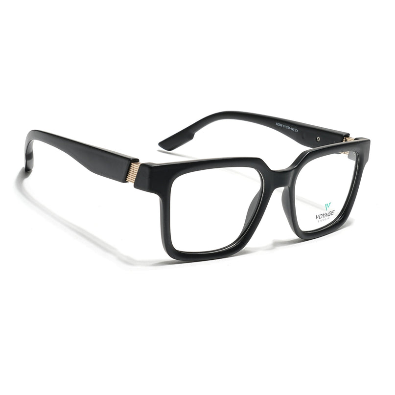 Voyage Black Wayfarer Eyeglasses for Men & Women (52206FMG7714)
