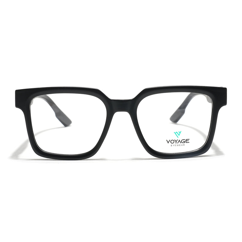 Voyage Black Wayfarer Eyeglasses for Men & Women (52206FMG7714)