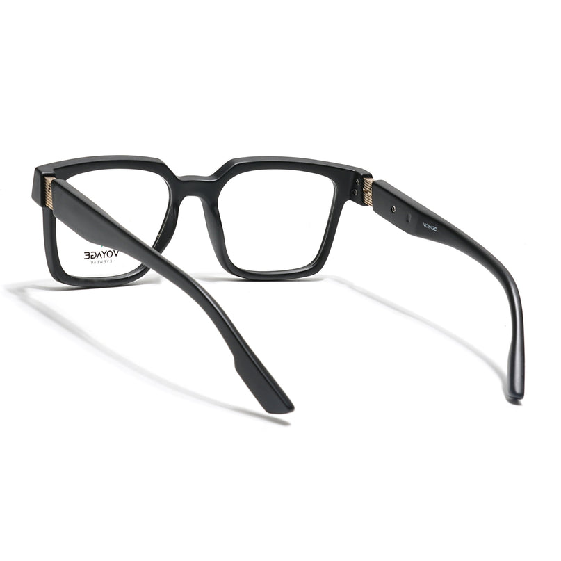 Voyage Black Wayfarer Eyeglasses for Men & Women (52206FMG7714)