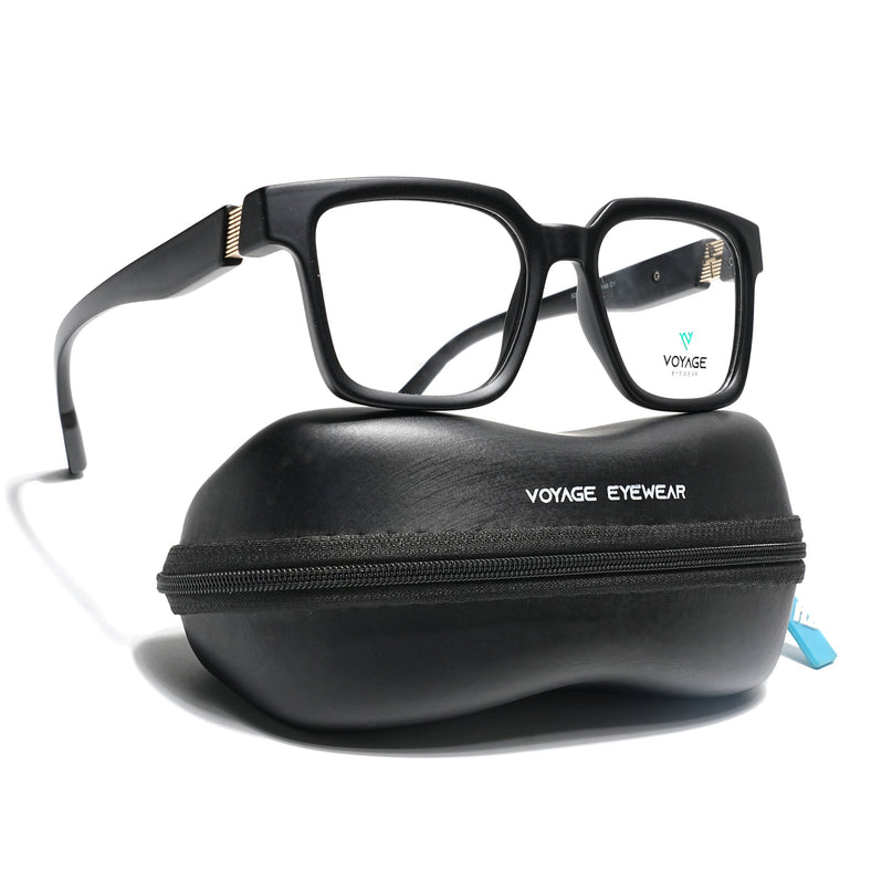 Voyage Black Wayfarer Eyeglasses for Men & Women (52206FMG7714)