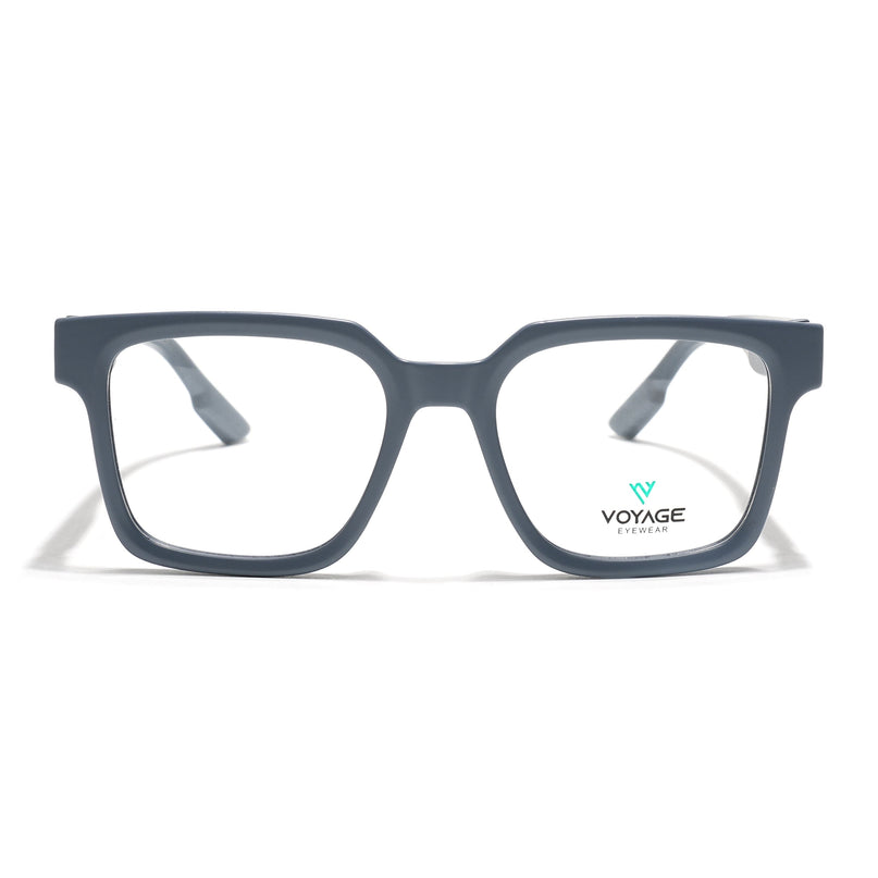 Voyage Grey Wayfarer Eyeglasses for Men & Women (52206FMG7715)