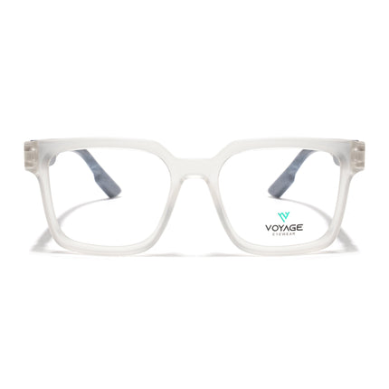 Voyage Matt Transparent Wayfarer Eyeglasses for Men & Women (52206FMG7719)