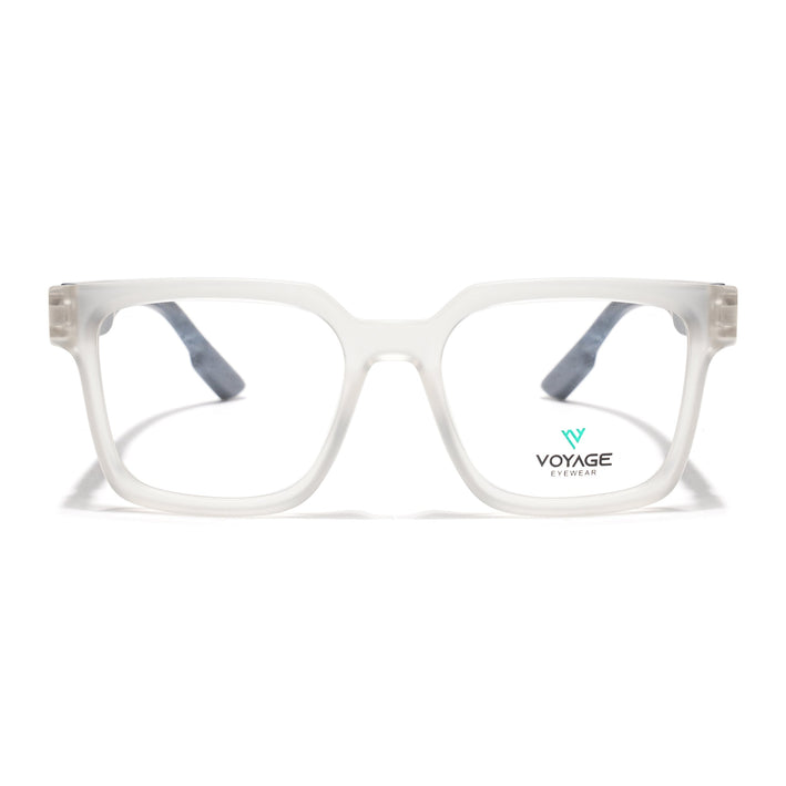 Voyage Matt Transparent Wayfarer Eyeglasses for Men & Women (52206FMG7719)