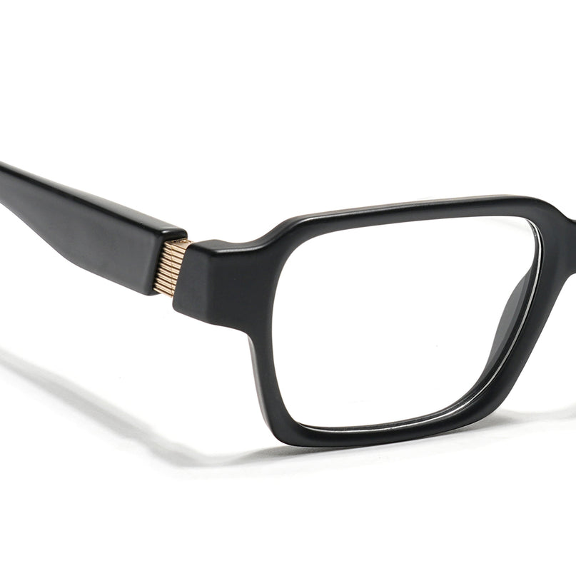 Voyage Black Rectangle Eyeglasses for Men & Women (52207FMG7720)
