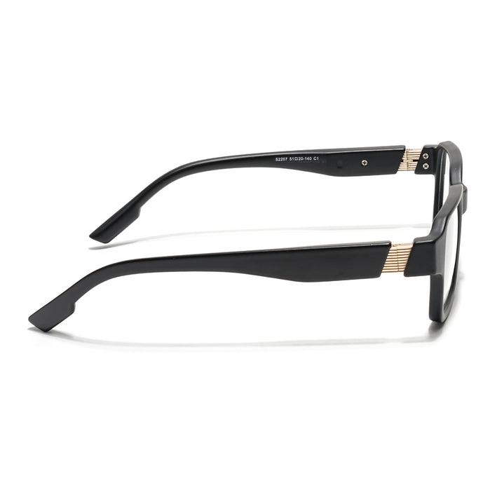 Voyage Black Rectangle Eyeglasses for Men & Women (52207FMG7720)