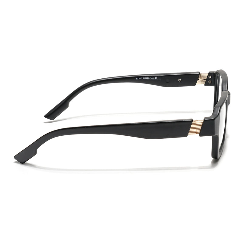 Voyage Black Rectangle Eyeglasses for Men & Women (52207FMG7720)