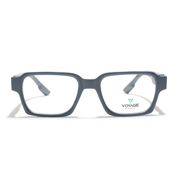 Voyage Grey Rectangle Eyeglasses for Men & Women (52207FMG7721)