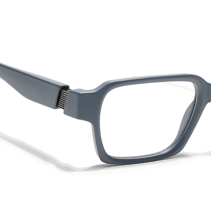 Voyage Grey Rectangle Eyeglasses for Men & Women (52207FMG7721)