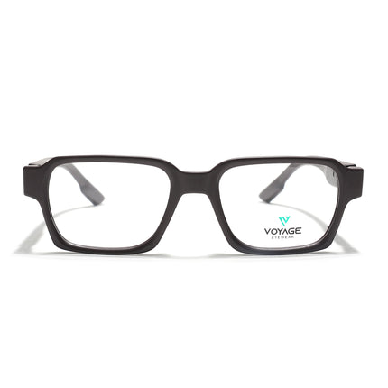Voyage Brown Rectangle Eyeglasses for Men & Women (52207FMG7723)