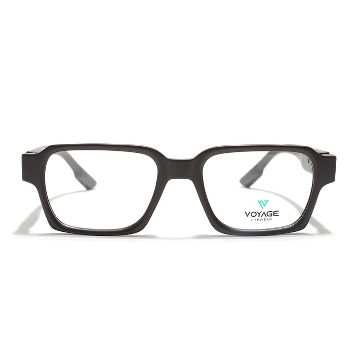 Voyage Brown Rectangle Eyeglasses for Men & Women (52207FMG7723)