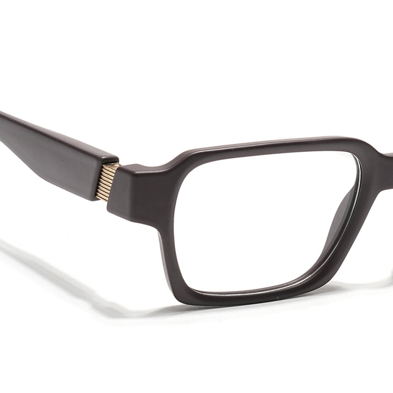 Voyage Brown Rectangle Eyeglasses for Men & Women (52207FMG7723)
