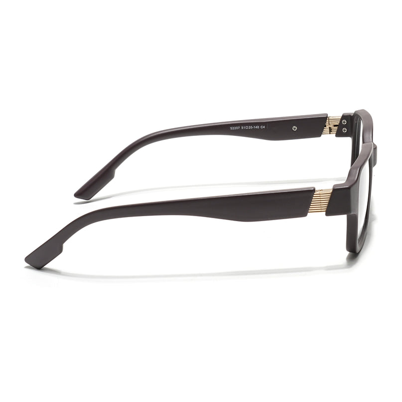 Voyage Brown Rectangle Eyeglasses for Men & Women (52207FMG7723)