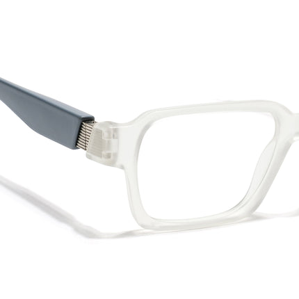Voyage Matt Transparent Rectangle Eyeglasses for Men & Women (52207FMG7725)