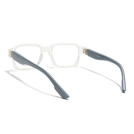 Voyage Matt Transparent Rectangle Eyeglasses for Men & Women (52207FMG7725)
