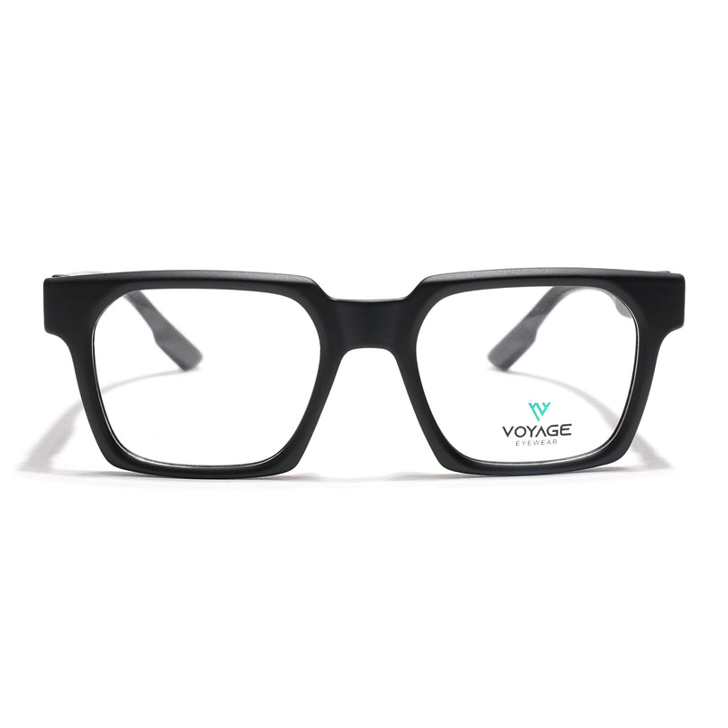 Voyage Black Wayfarer Eyeglasses for Men & Women (52208FMG7726)